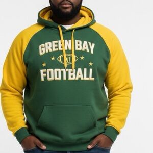 CGQGXN - Green and Yellow Greenbay Packers Football Hoodie - XXL